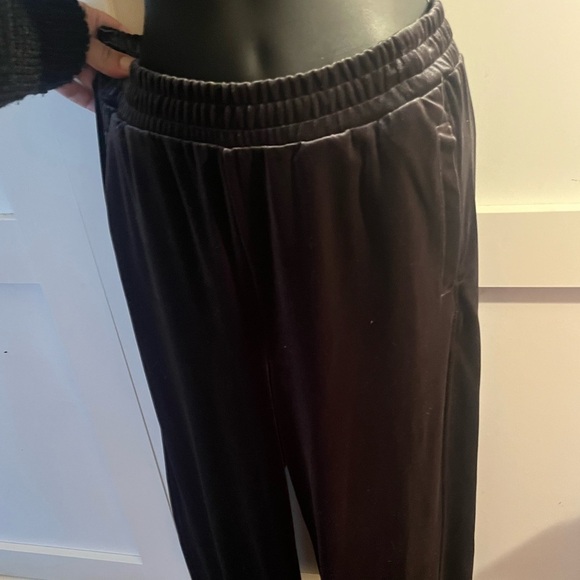 Zara Charcoal Velvet pants women’s Medium cute sweat pants lounge cozy glam - Picture 7 of 8